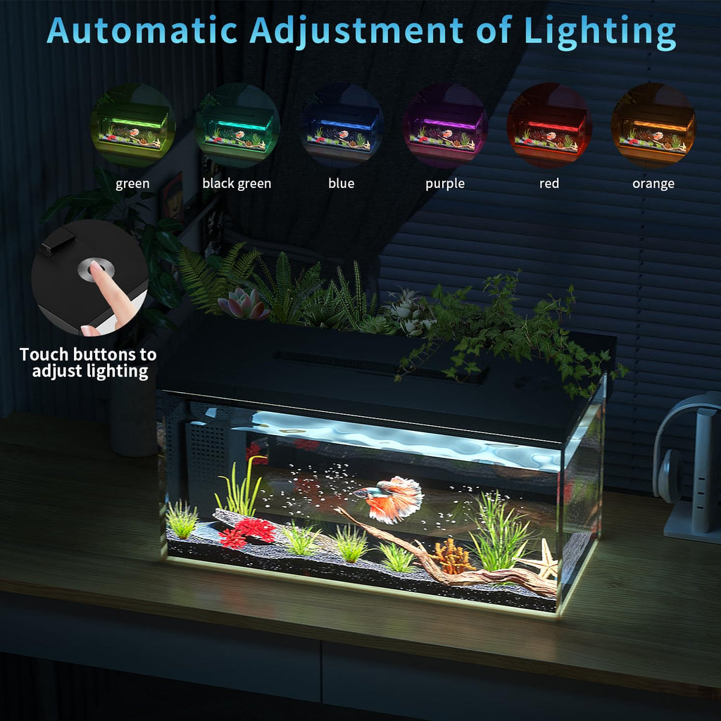 3.7 Gallon Betta Fish Tank Kit with Filter Light Water Pump C607520