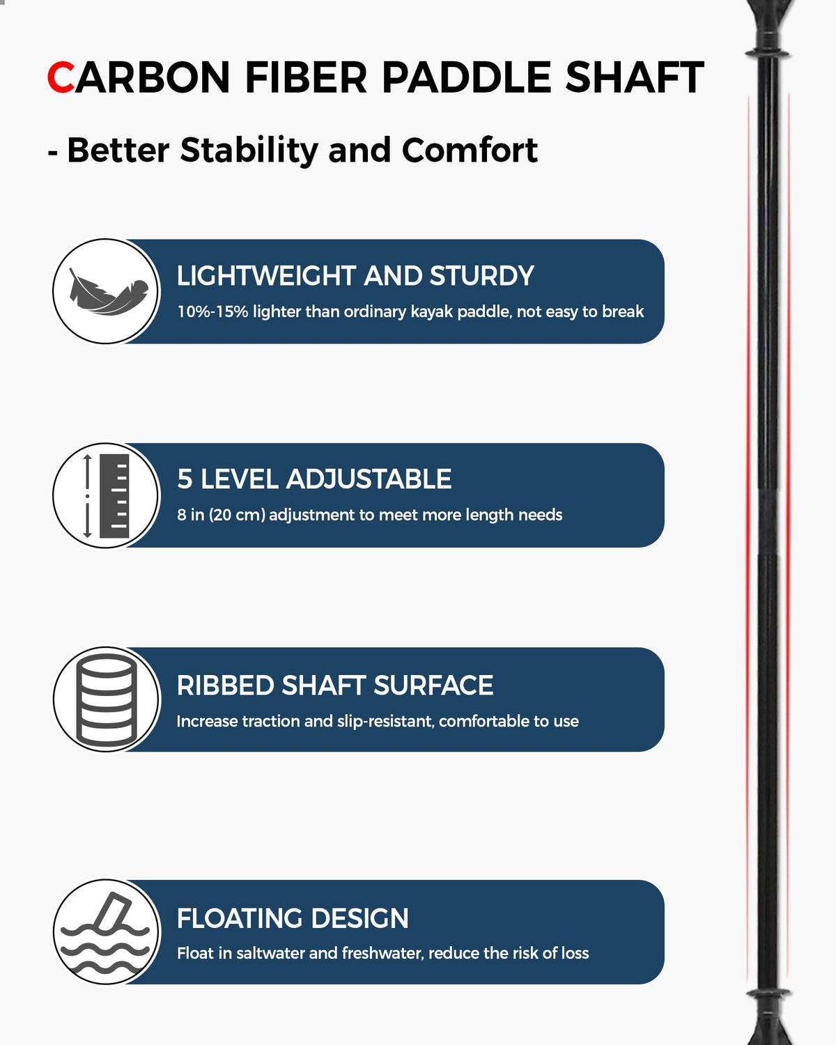 Adjustable Lightweight Kayak Paddle Y2393