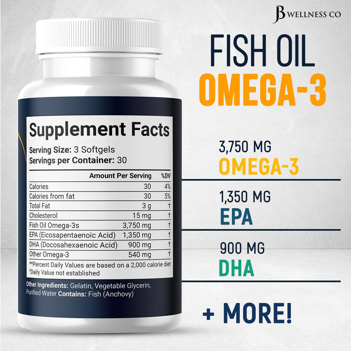 Omega 3 Fish Oil 3750 mg EPA & DHA 270 Count G4572