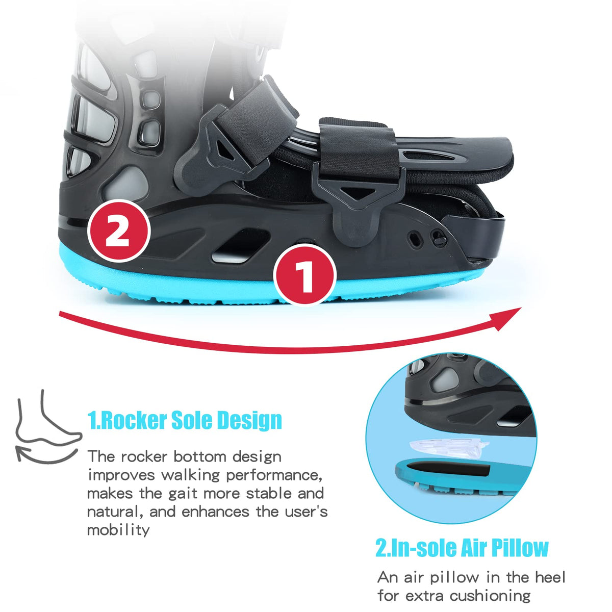 Black Medium Inflatable Walking Boot R408758