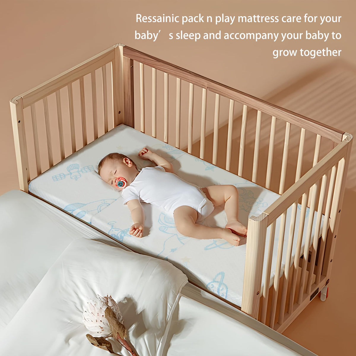 Trifold Portable Pack and Play Mattress Pad with Washable Cover F442548