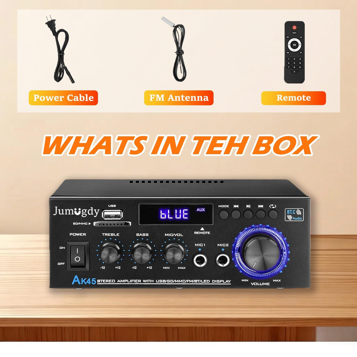 800W 2 Channel Bluetooth Power Amplifier N452
