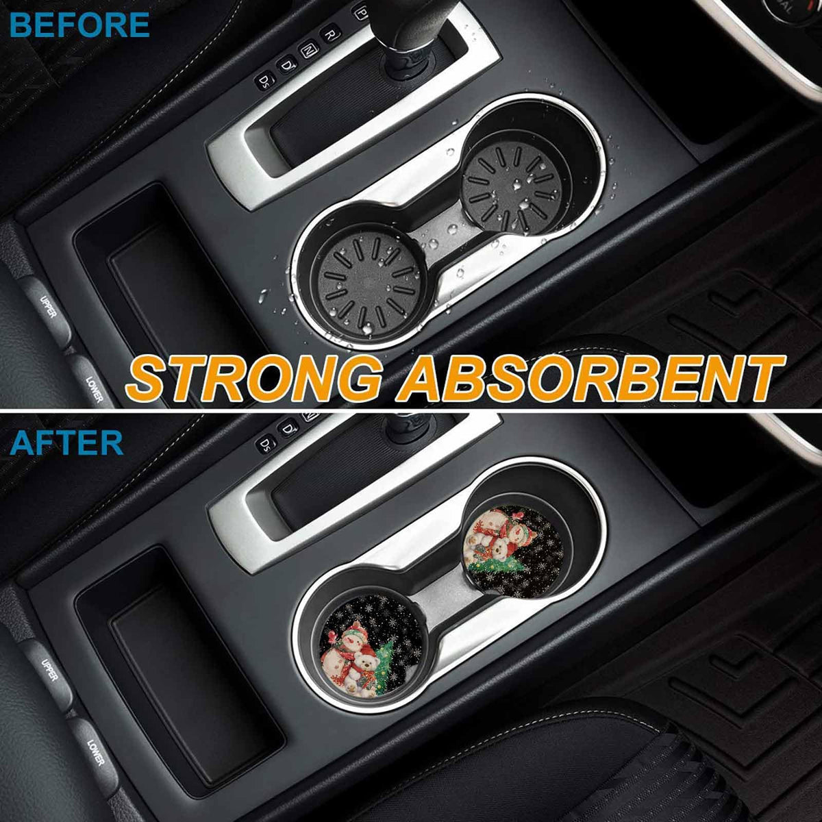 Black Ceramic Car Coasters 2 Piece Set G560
