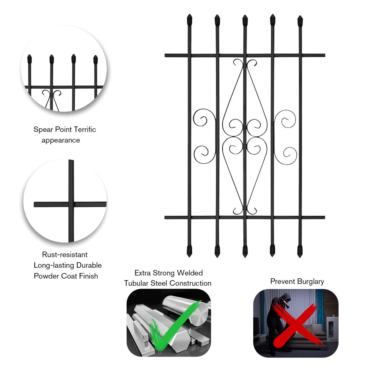 Black Window Bar Guard N127