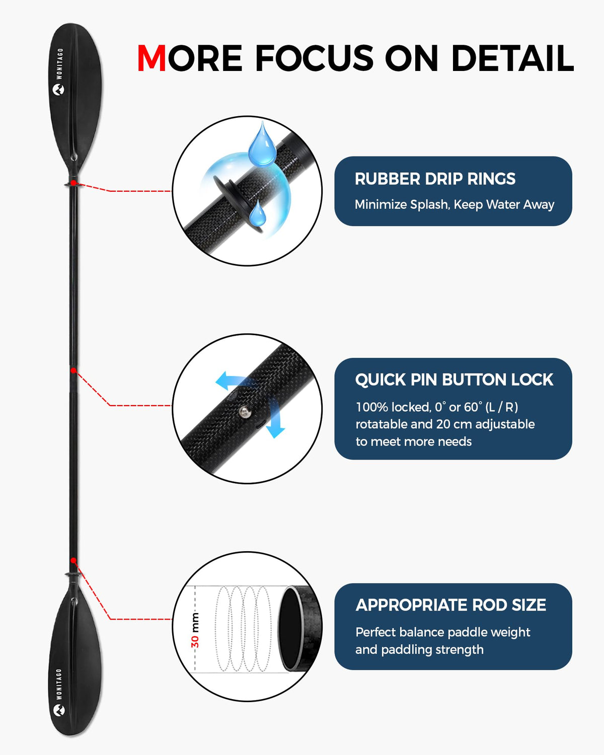 Adjustable Lightweight Kayak Paddle Y2393