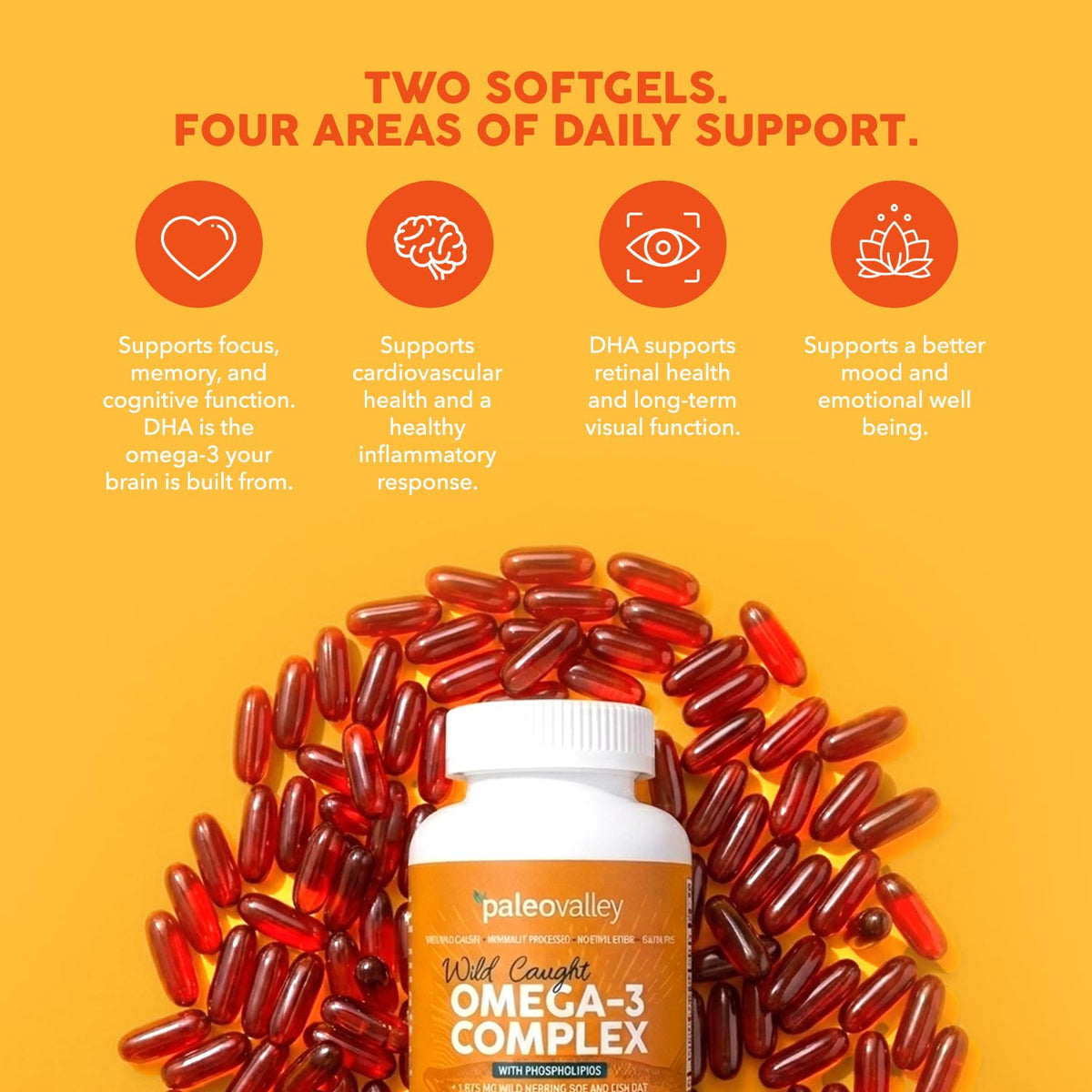 Wild Caught Omega-3 Fish Oil 750mg DHA 187mg EPA I636067