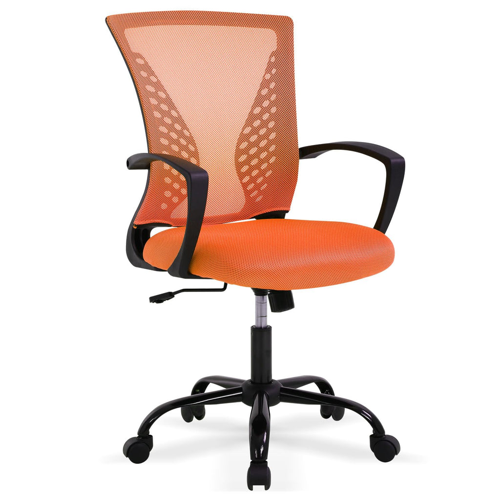 Orange Adjustable Mesh Ergonomic Office Chair with Lumbar Support K6961