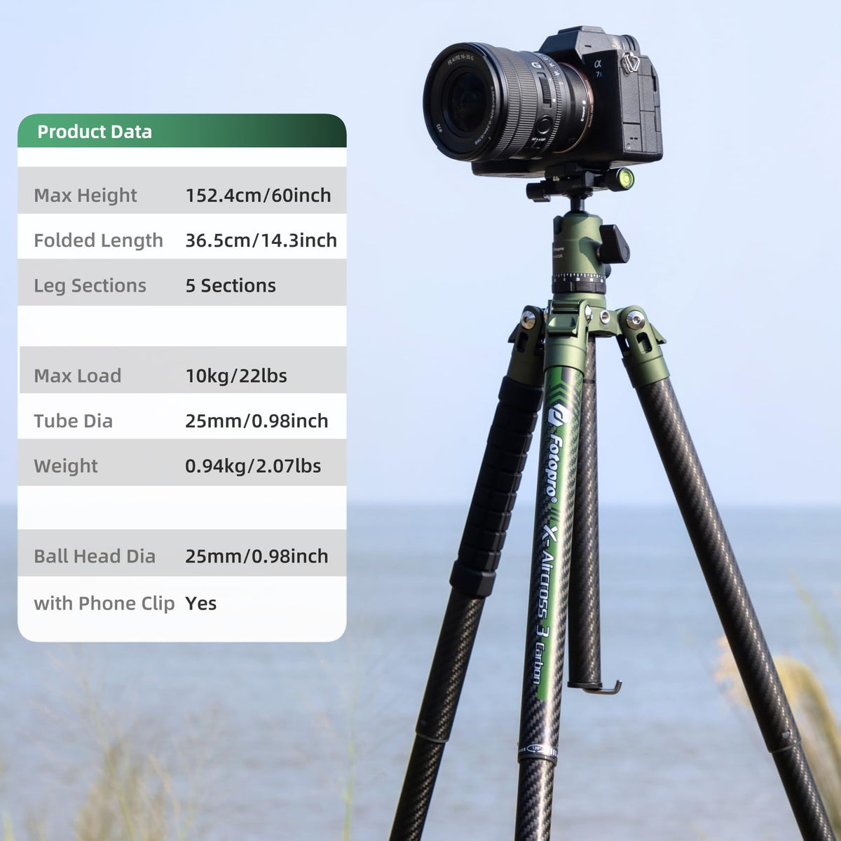 Carbon Fiber 60 Inch Camera Tripod D2916