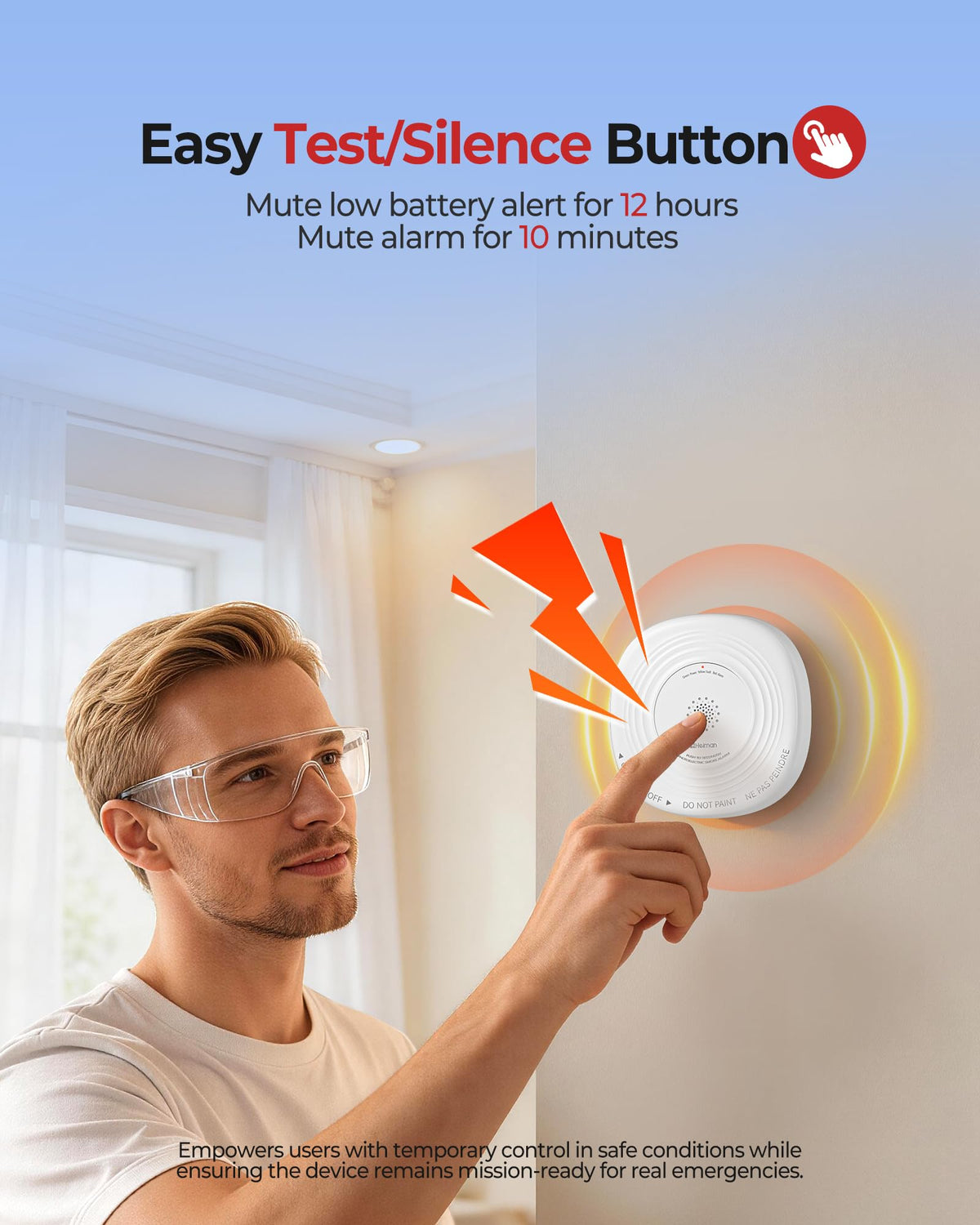 Smoke Detector 10-Year Sealed Battery Powered 3-Pack B47552