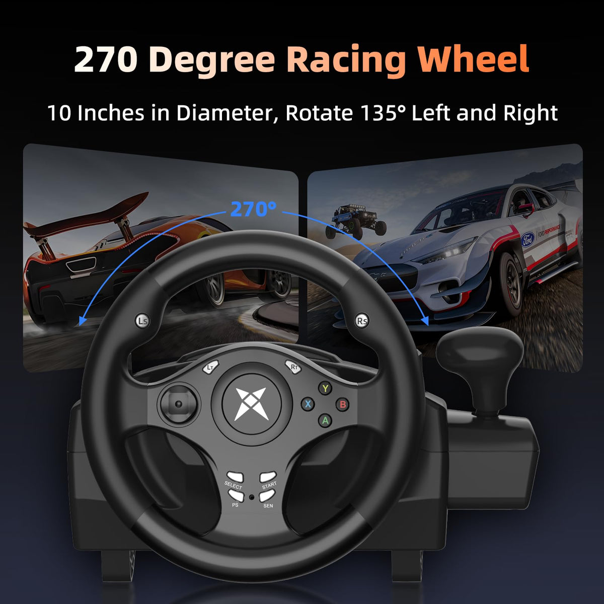 Gaming Steering Wheel with Pedals J29755