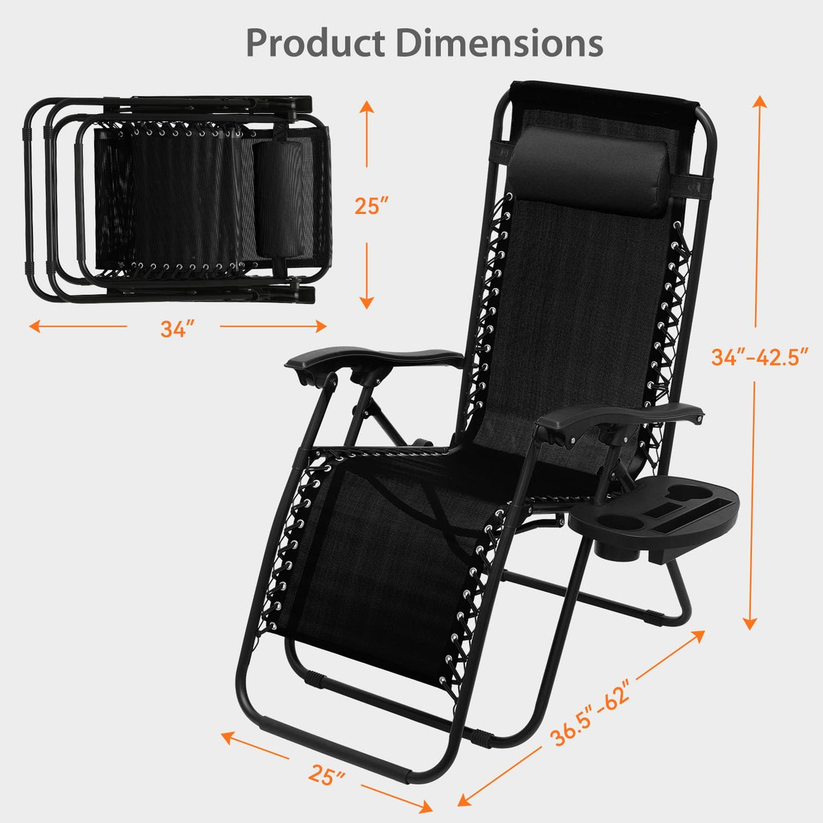 Black Zero Gravity Lounge Chair E497