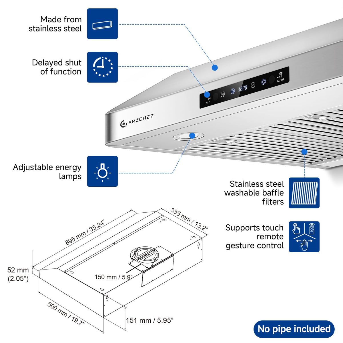 36" Stainless Steel Under-Cabinet Range Hood Z565913
