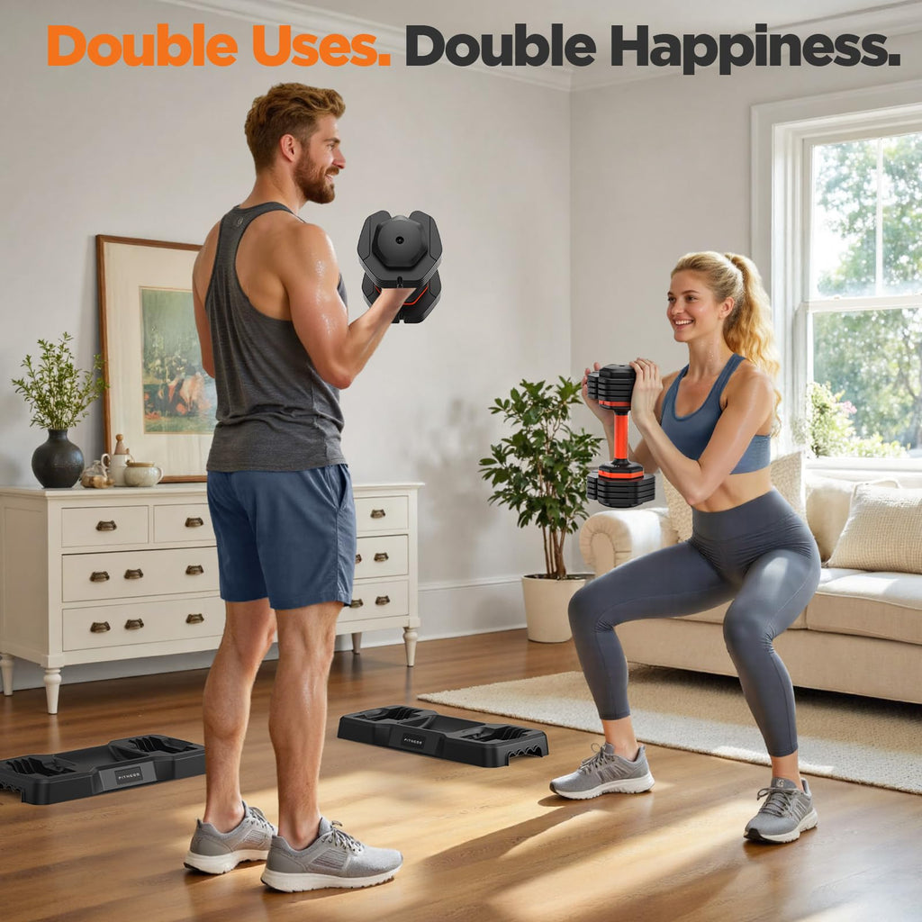 Adjustable Dumbbell Set of 2 with Storage Box C18786
