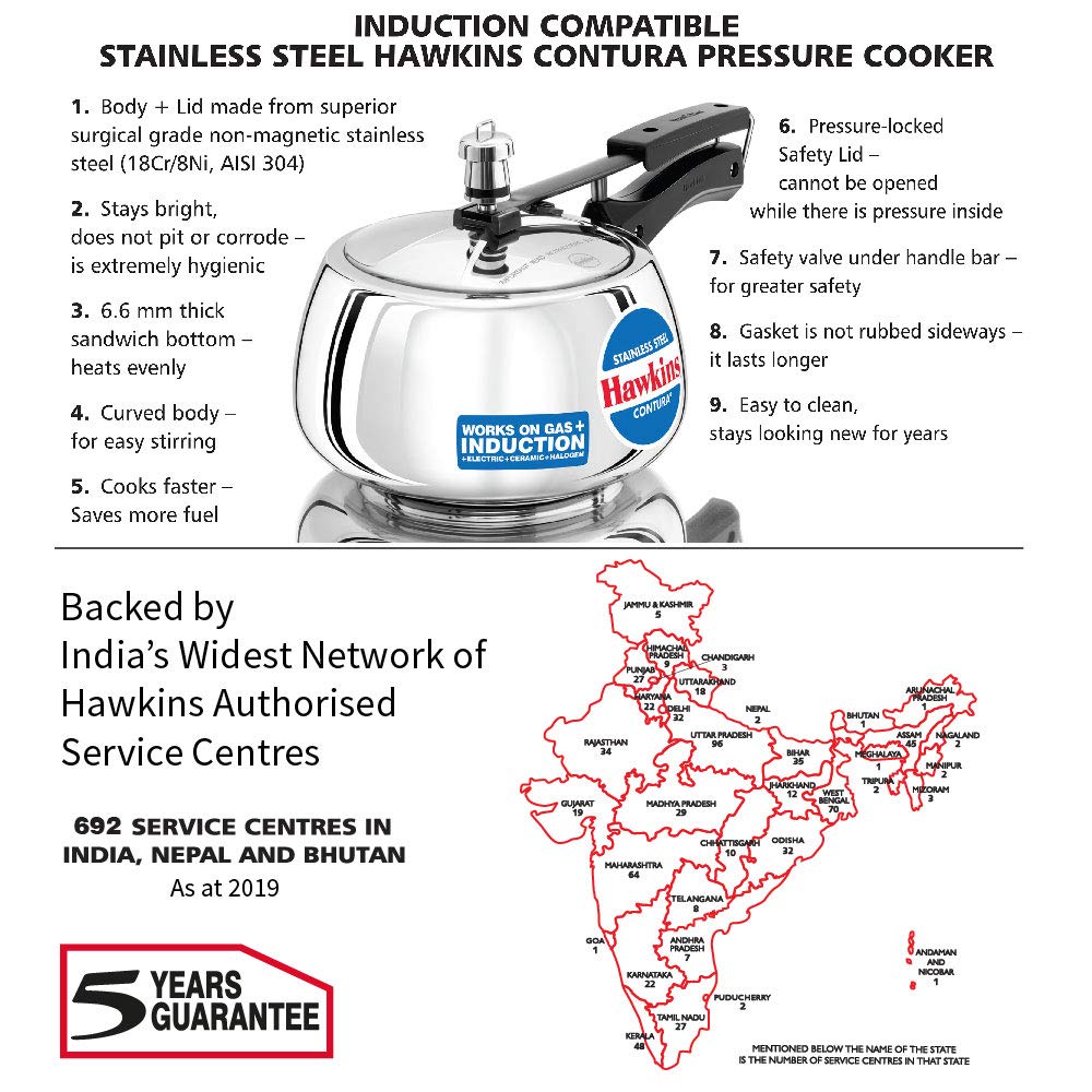 Stainless Steel Pressure Cooker, 3 Liter R409