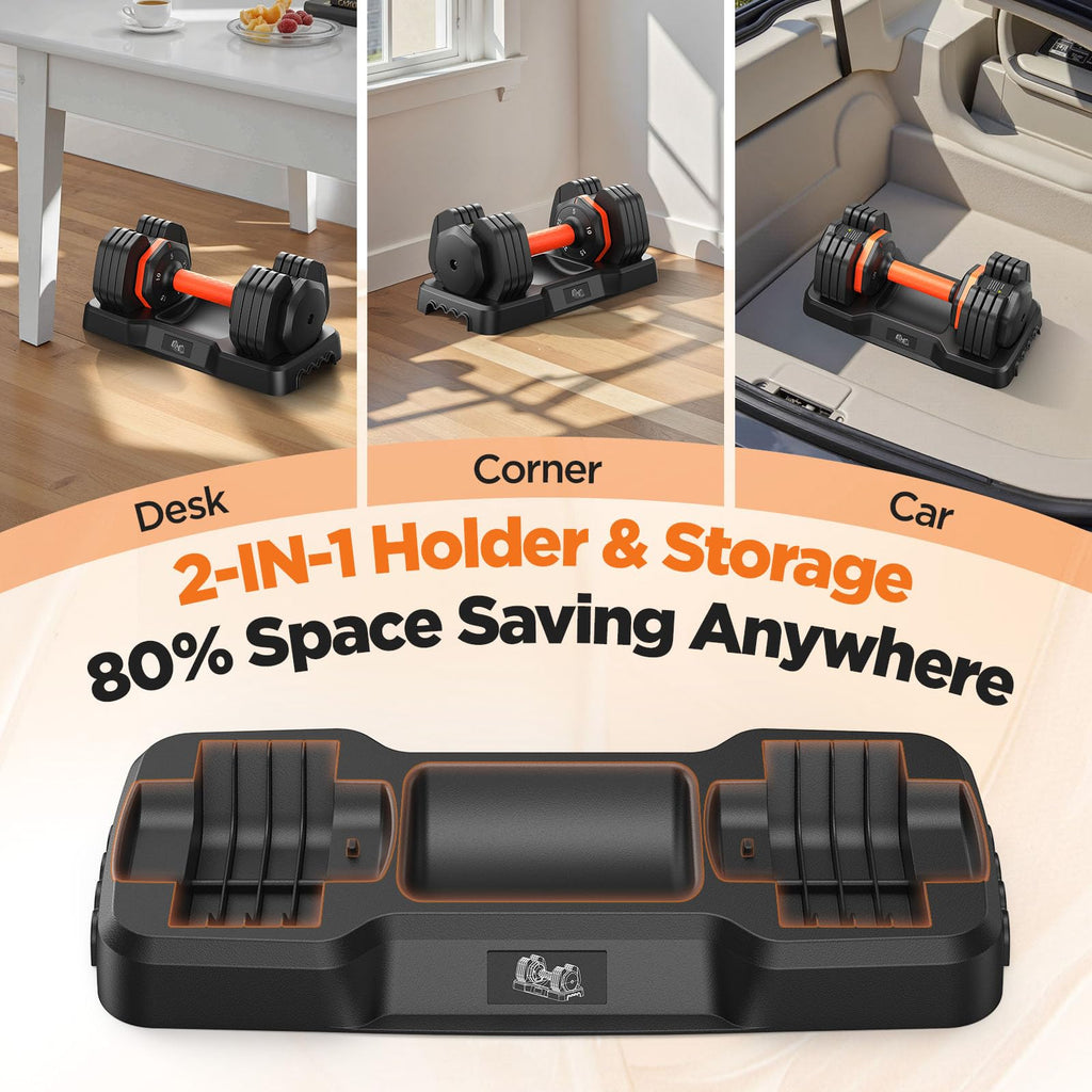 Adjustable Dumbbell Set of 2 with Storage Box C18786