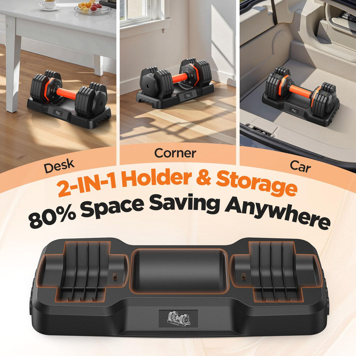 Adjustable Dumbbell Set of 2 with Storage Box C18786