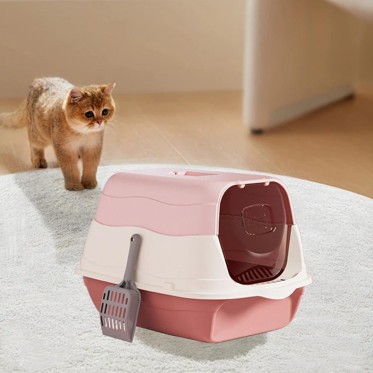 Cat Litter Box with Lid with Litter Scoop R18841
