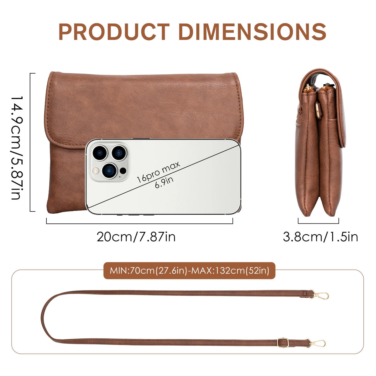 Small Crossbody Bags Vegan Leather Cell Phone Purse R15554
