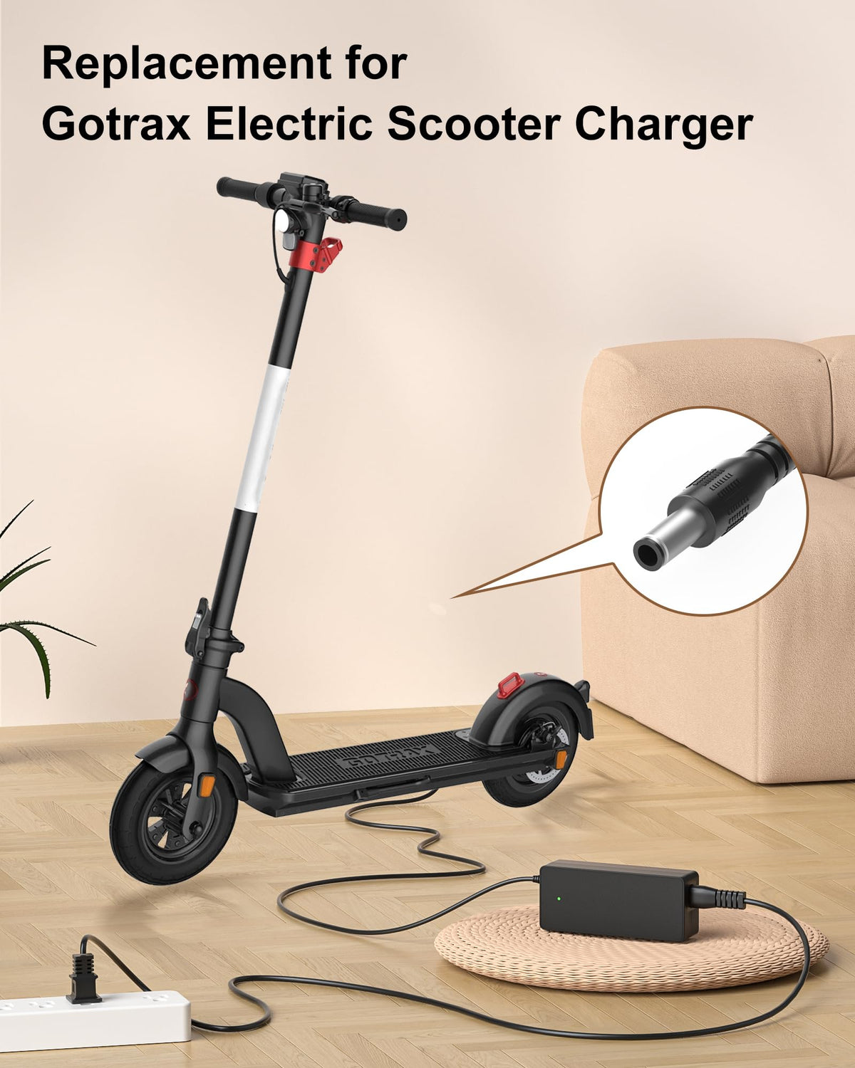 42V 2A Electric Scooter Charger with LED Indicator Light H38351