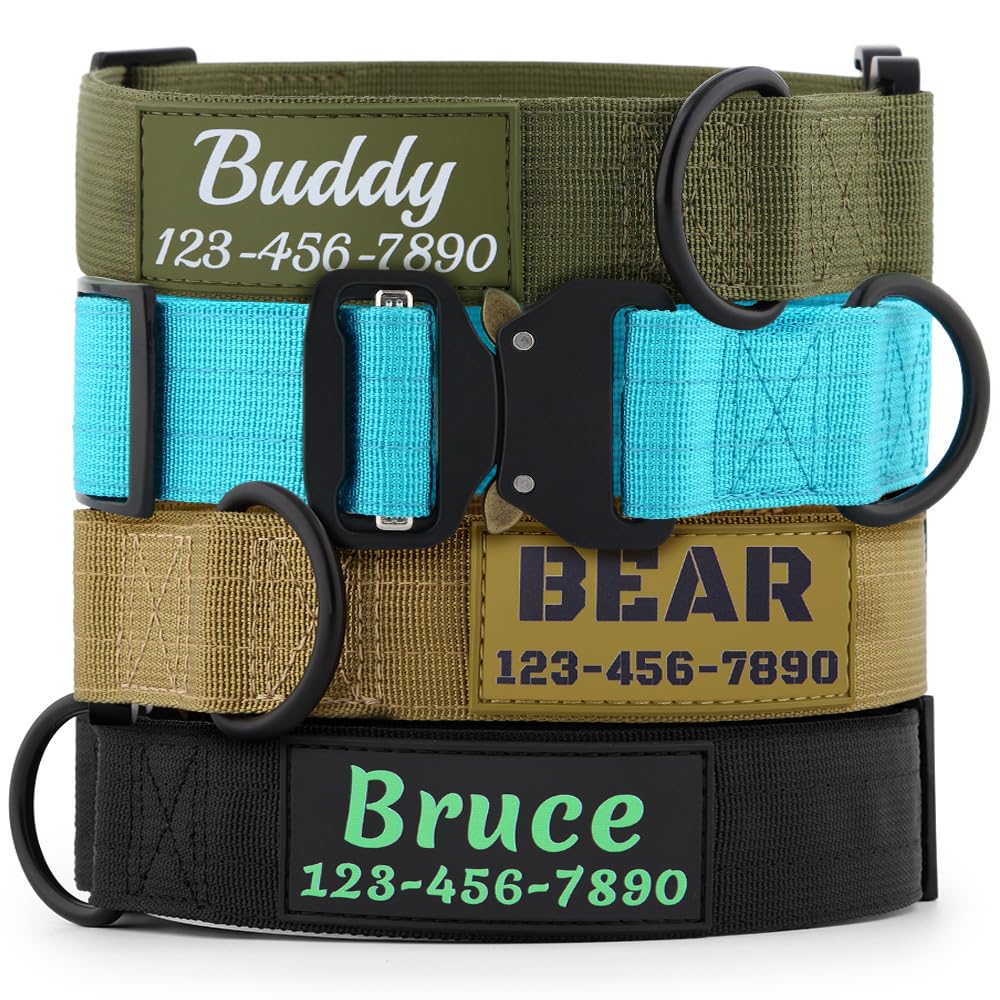 Tactical Dog Collar with Name and Phone Number Z4102
