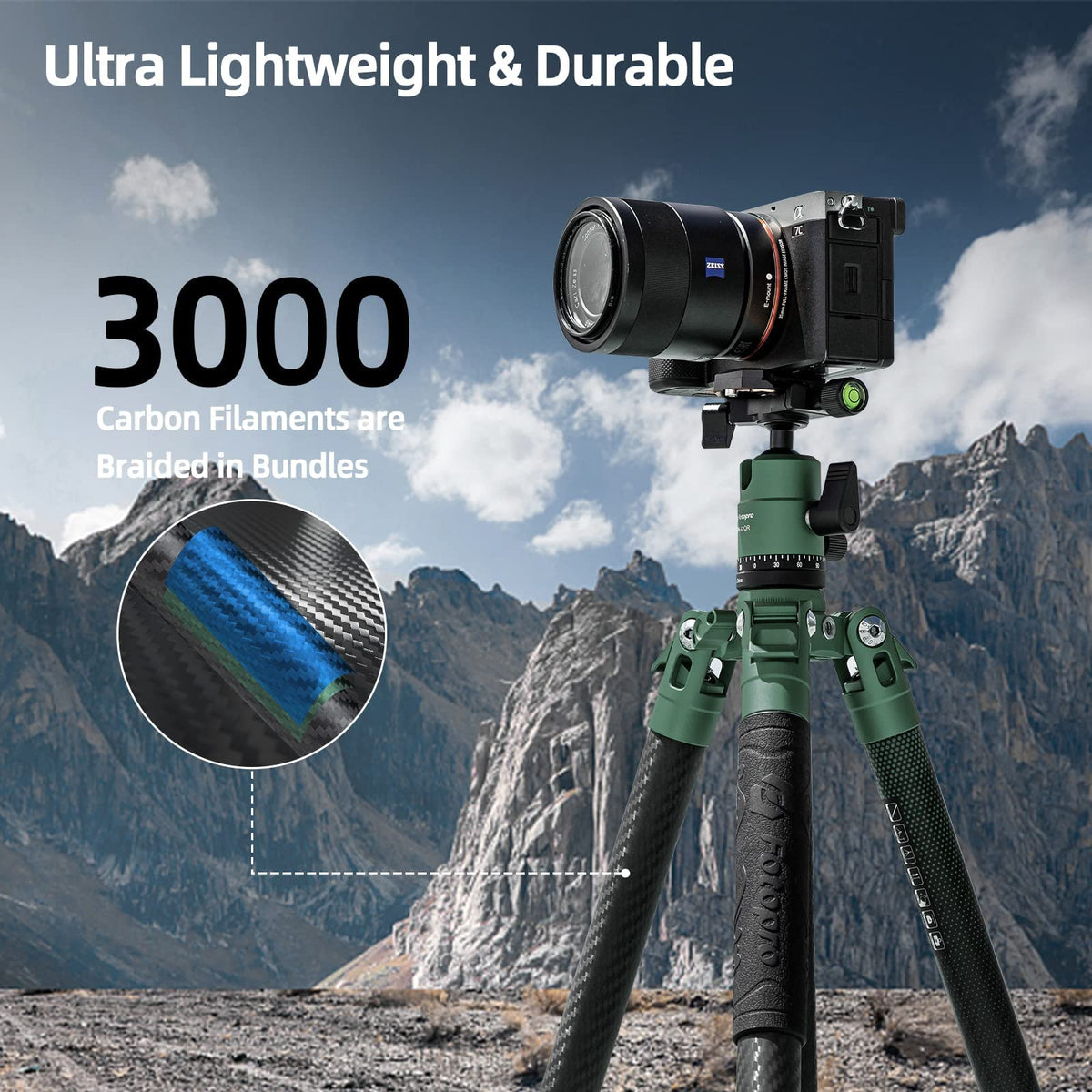 Carbon Fiber 60 Inch Camera Tripod D2916
