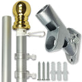 Flag Pole and Bracket Kit Brushed Aluminum Z214949