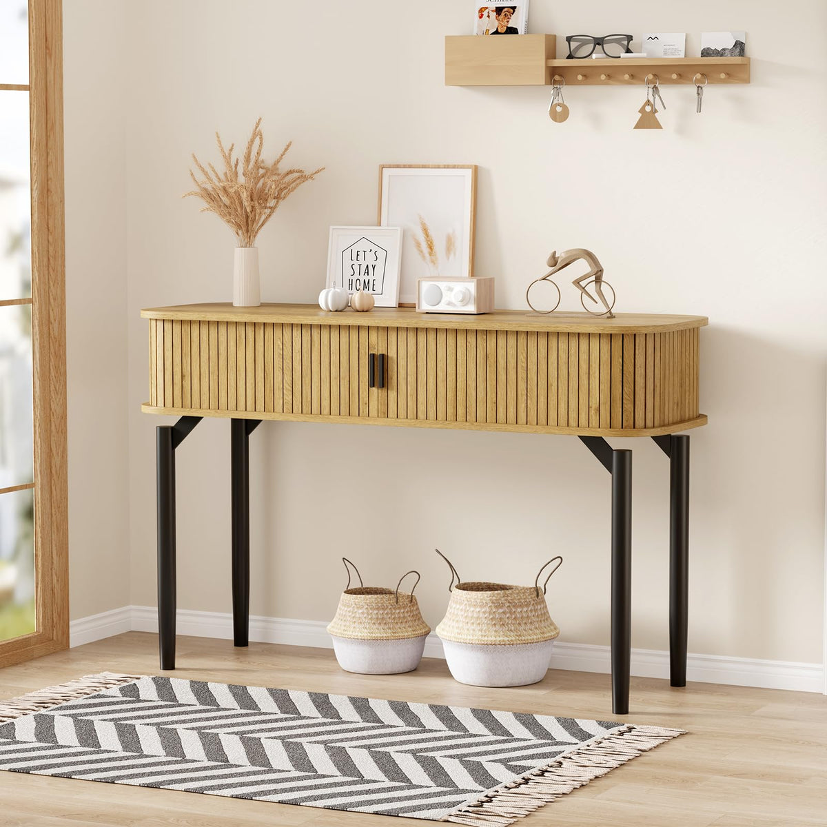47 in Fluted Console Table with Storage F3190