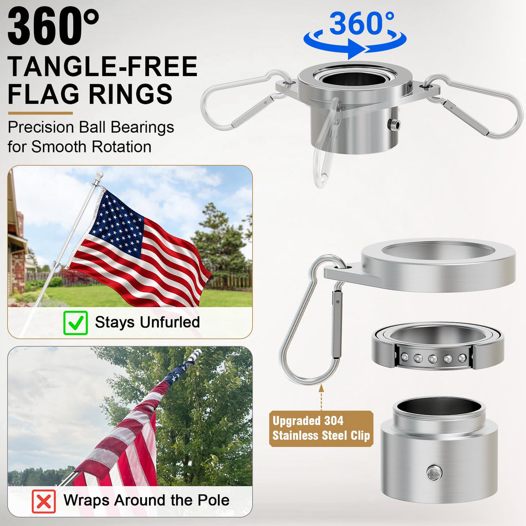 6 Ft Stainless Steel Adjustable Flag Pole Kit Q263
