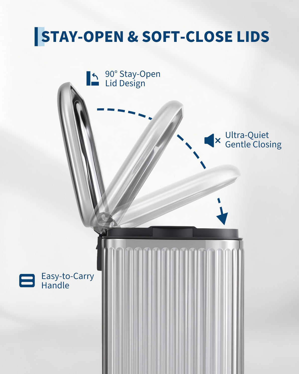 50L Step Trash Can with Soft Close Lid B3134