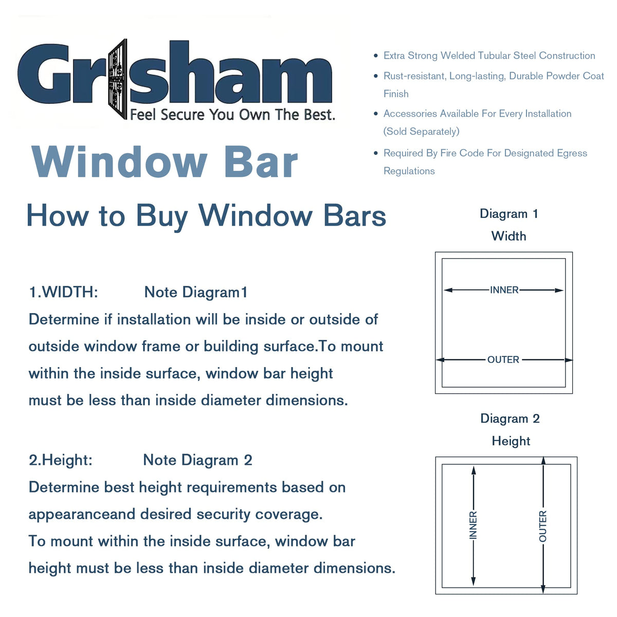 Black Window Bar Guard N127