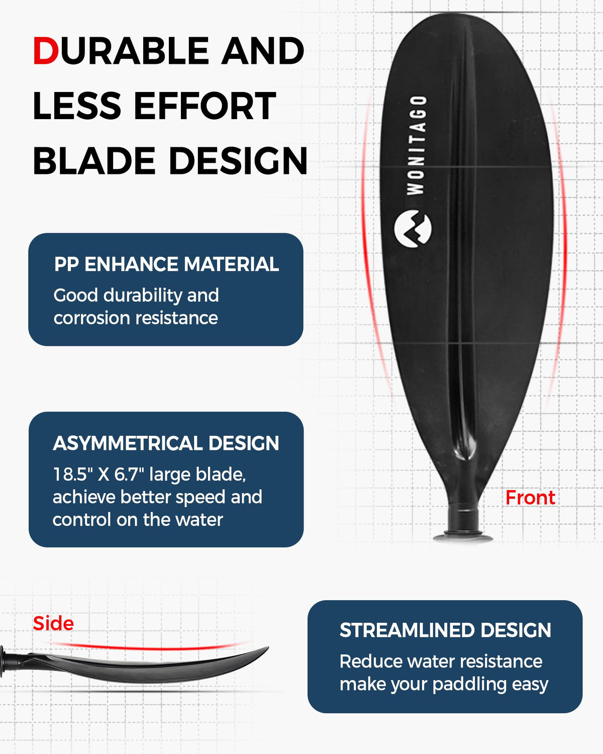 Adjustable Lightweight Kayak Paddle Y2393