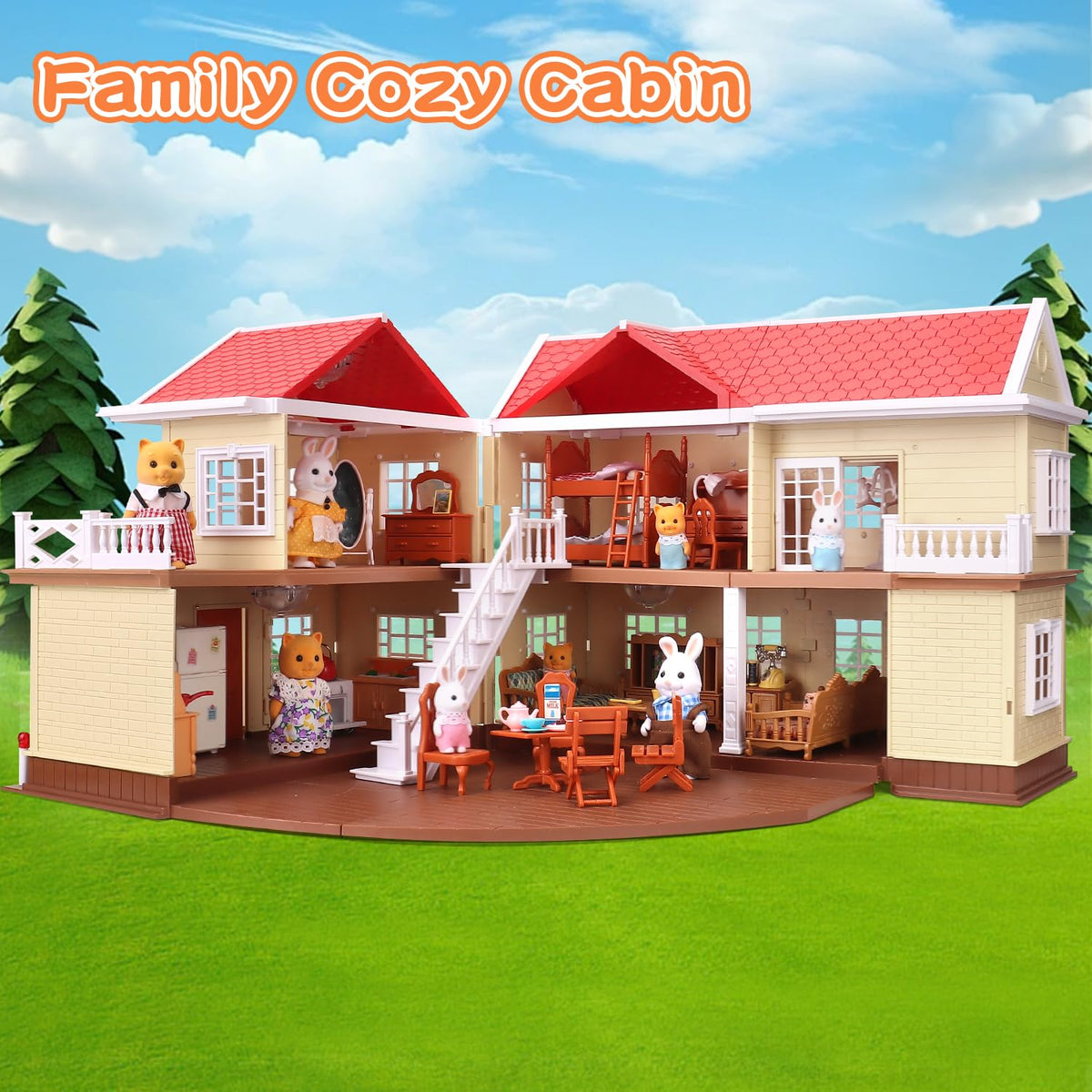 Cozy Cabin Doll House Playset J222