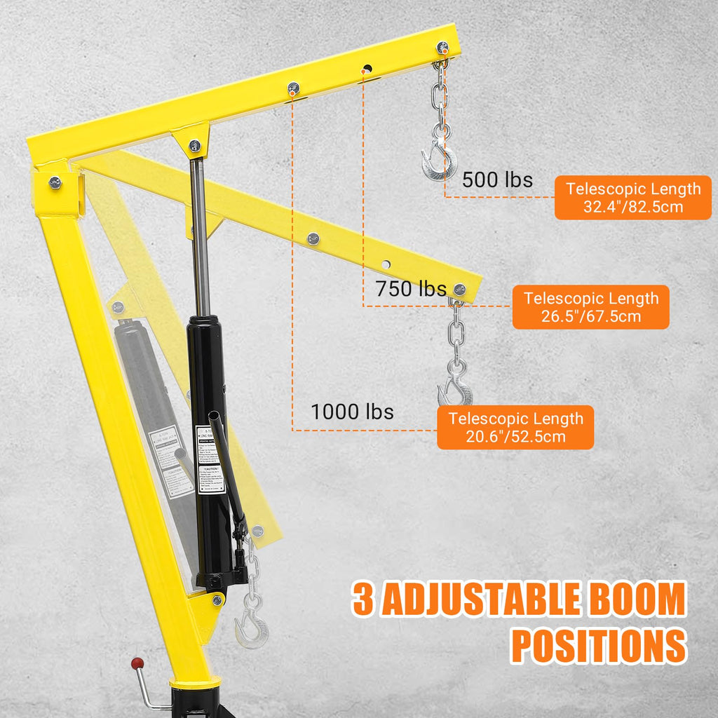 1000 lbs 360° Swivel Hydraulic Pickup Truck Crane U3630