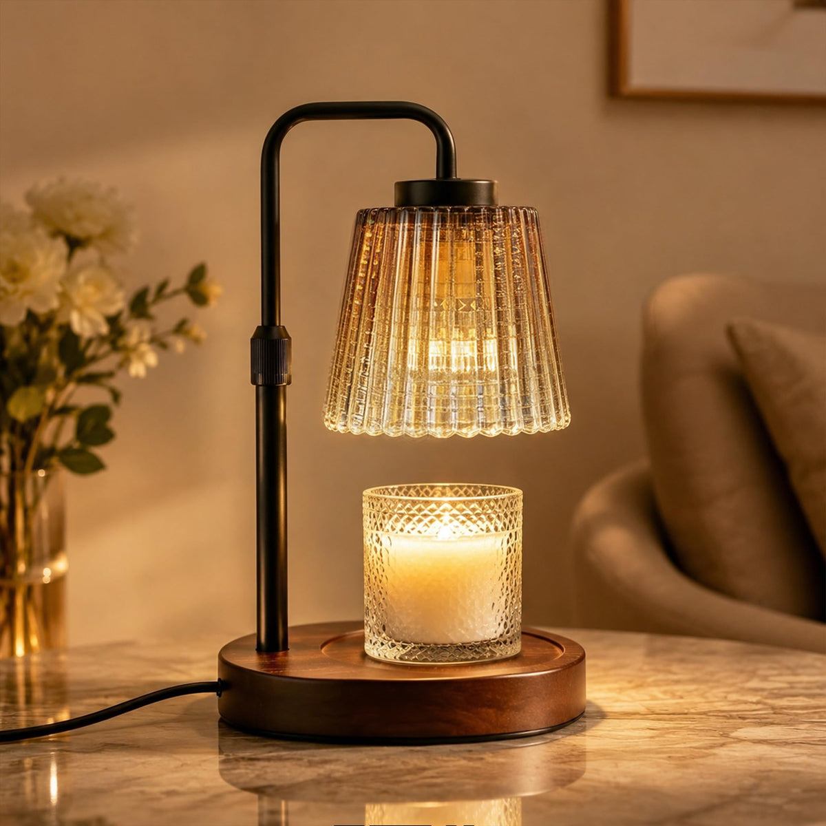Adjustable Dimmable Electric Candle Warmer Lamp with Timer H731