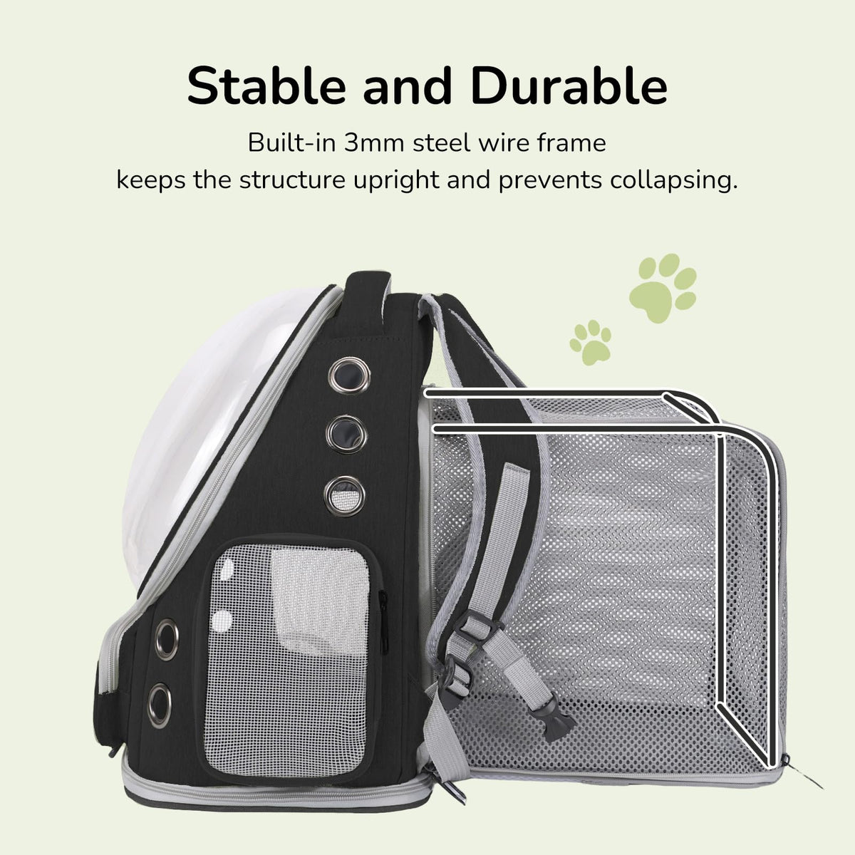 Black Expandable Cat Backpack Carrier E991