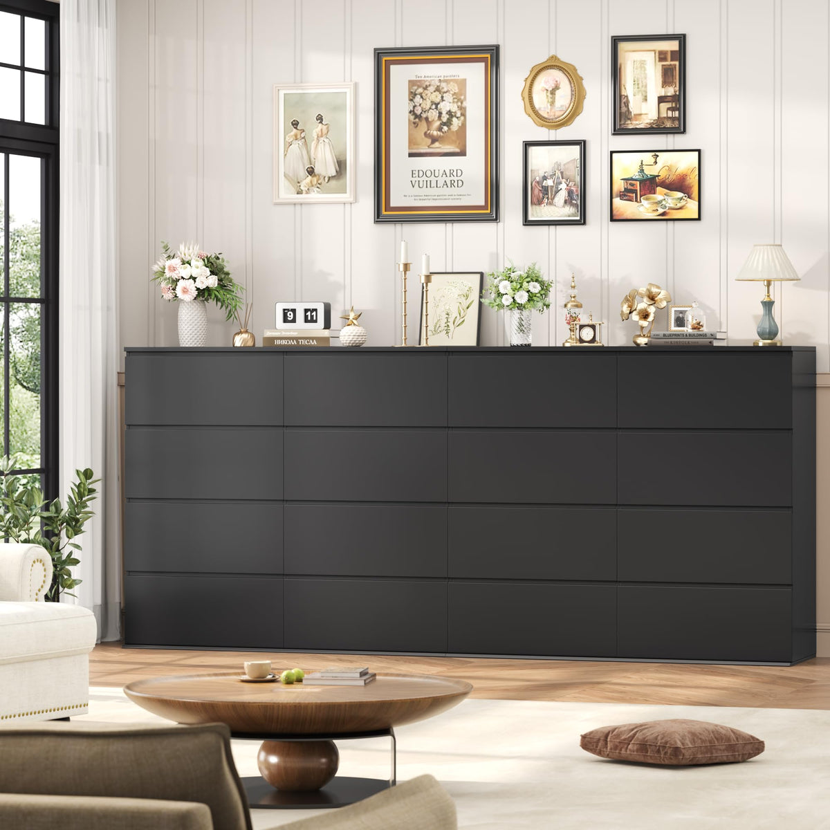 Black 8 Drawer Dresser H215