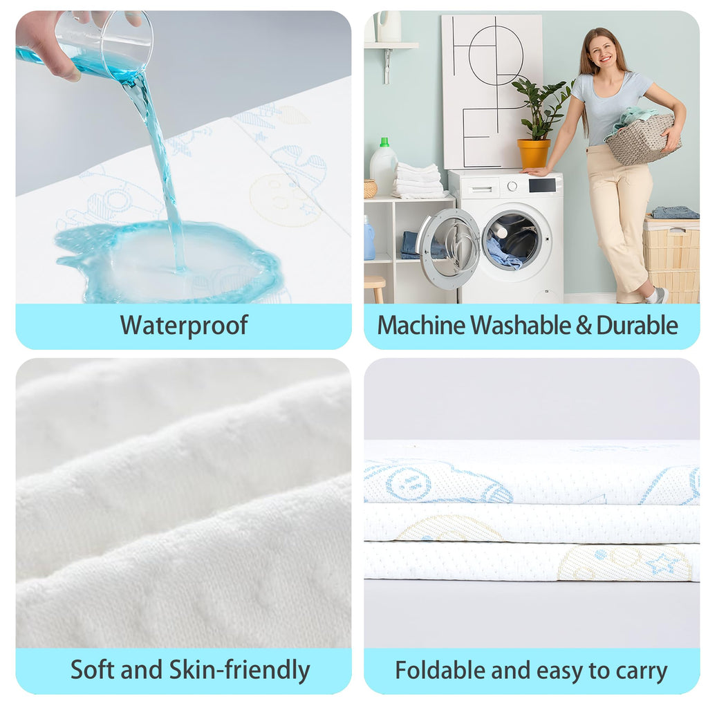 Trifold Portable Pack and Play Mattress Pad with Washable Cover F442548