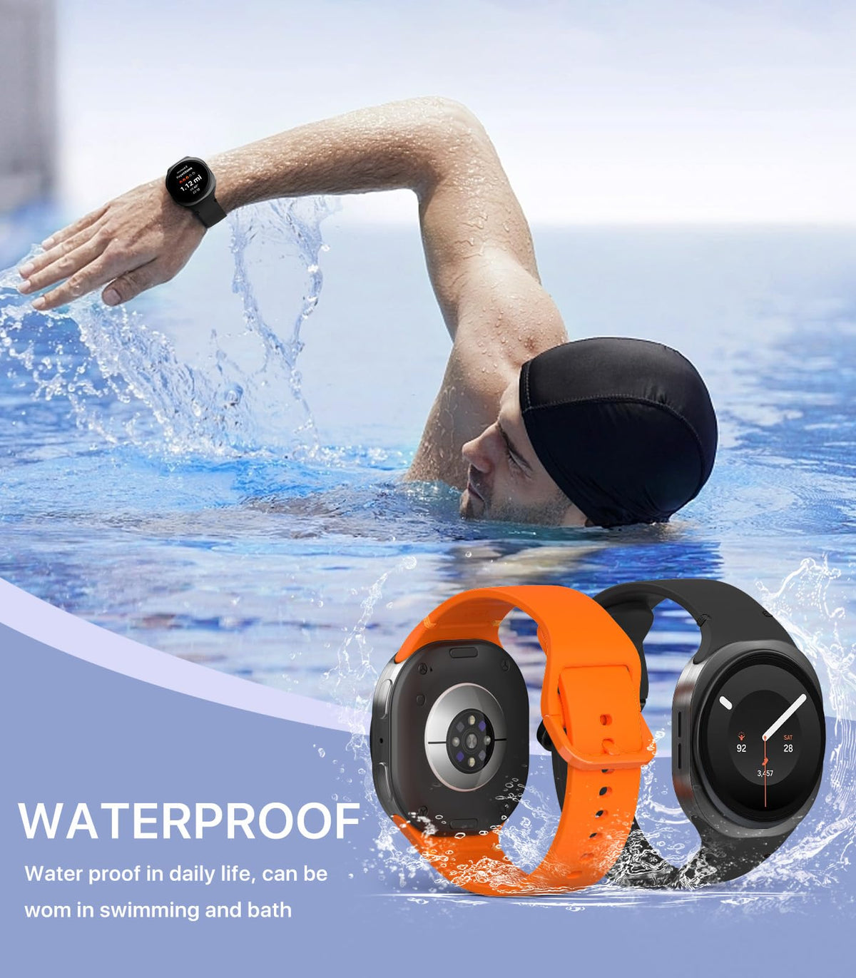 Band Compatible with Samsung Galaxy Watch 9 8 40mm 44mm/Classic 46mm X2962