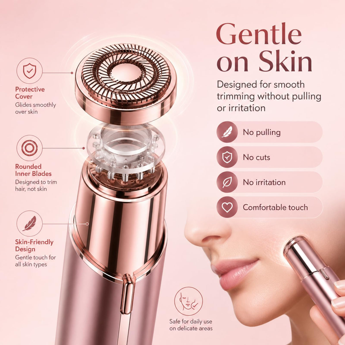Facial Hair Removal with 4 Replacement Heads X987