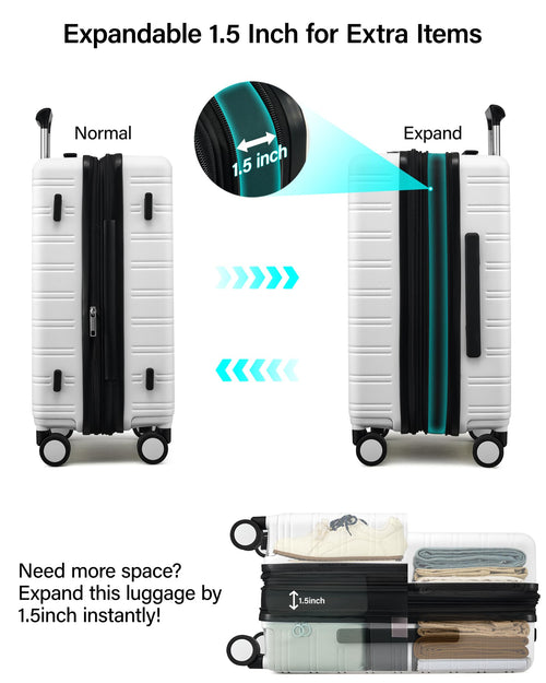 20-Inch Hardside Expandable Carry-On Luggage Suitcase, White O194