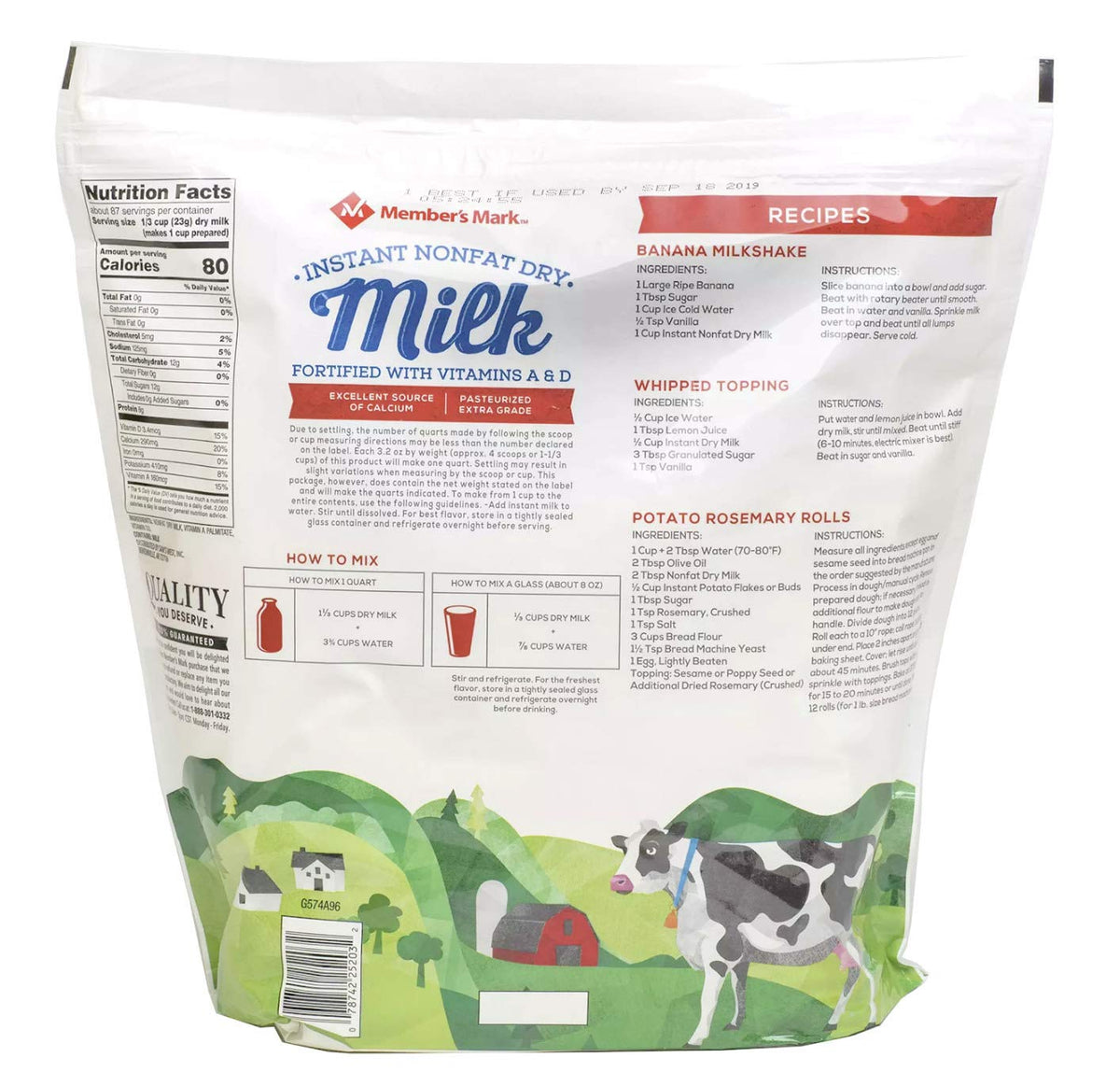 Nonfat Dry Milk with Vitamins A & D, 70.4 Ounce Z12054