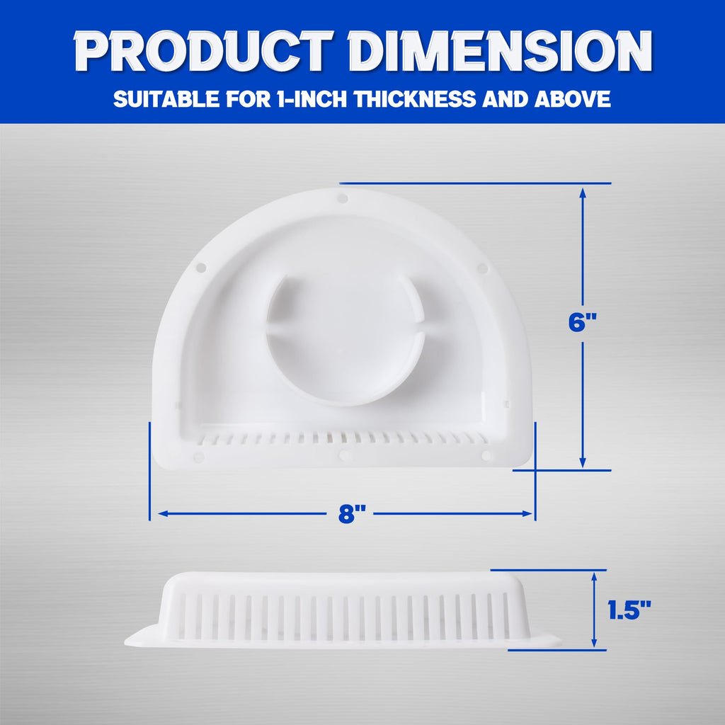 Trailer RV Sidewall Exhaust Vent Fan Kit with Cover, 2 Pack F675523