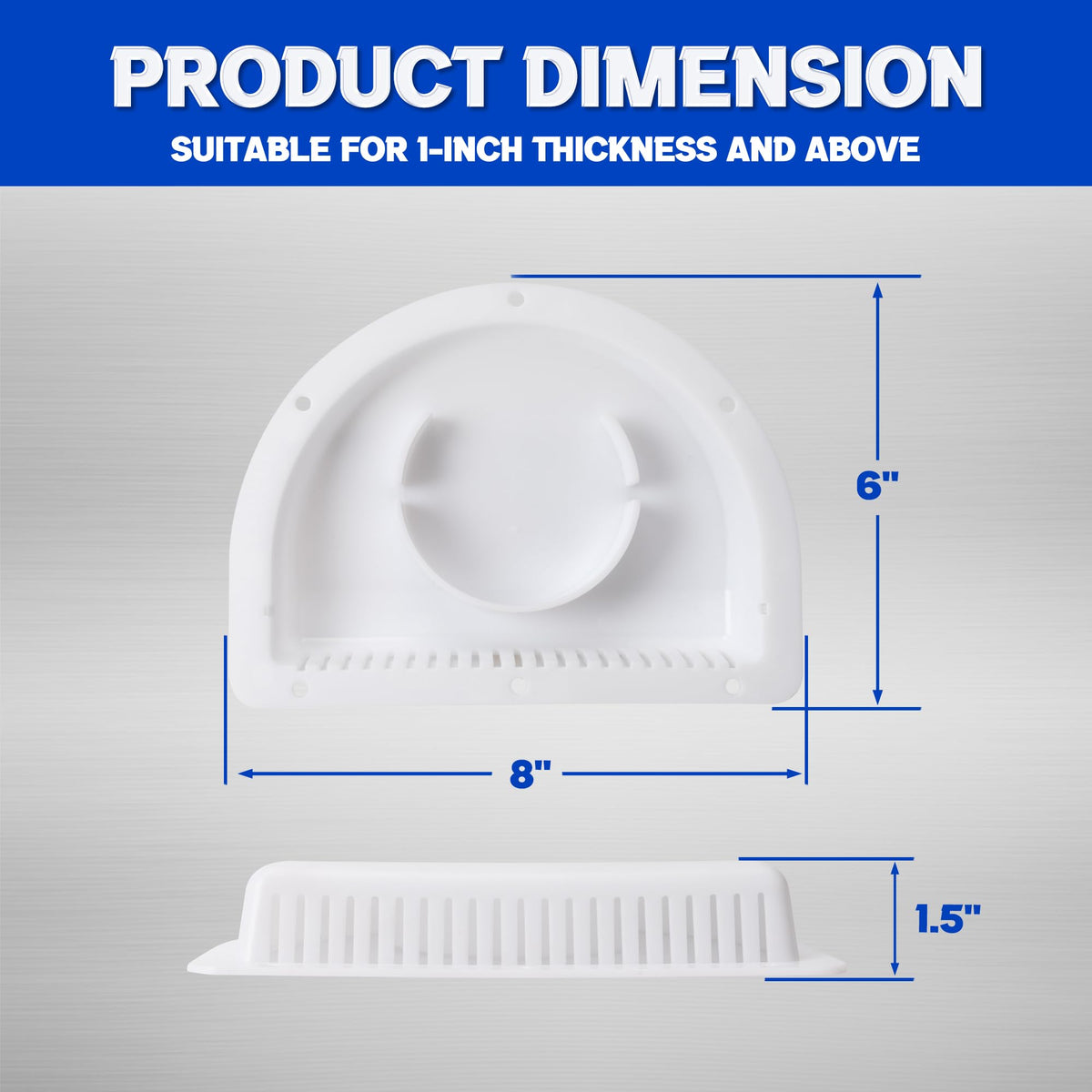 Trailer RV Sidewall Exhaust Vent Fan Kit with Cover, 2 Pack F675523