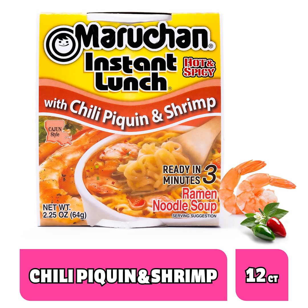 Instant Lunch Ramen Noodles Chili Piquin & Shrimp 2.25 Oz 12 Pack F323706