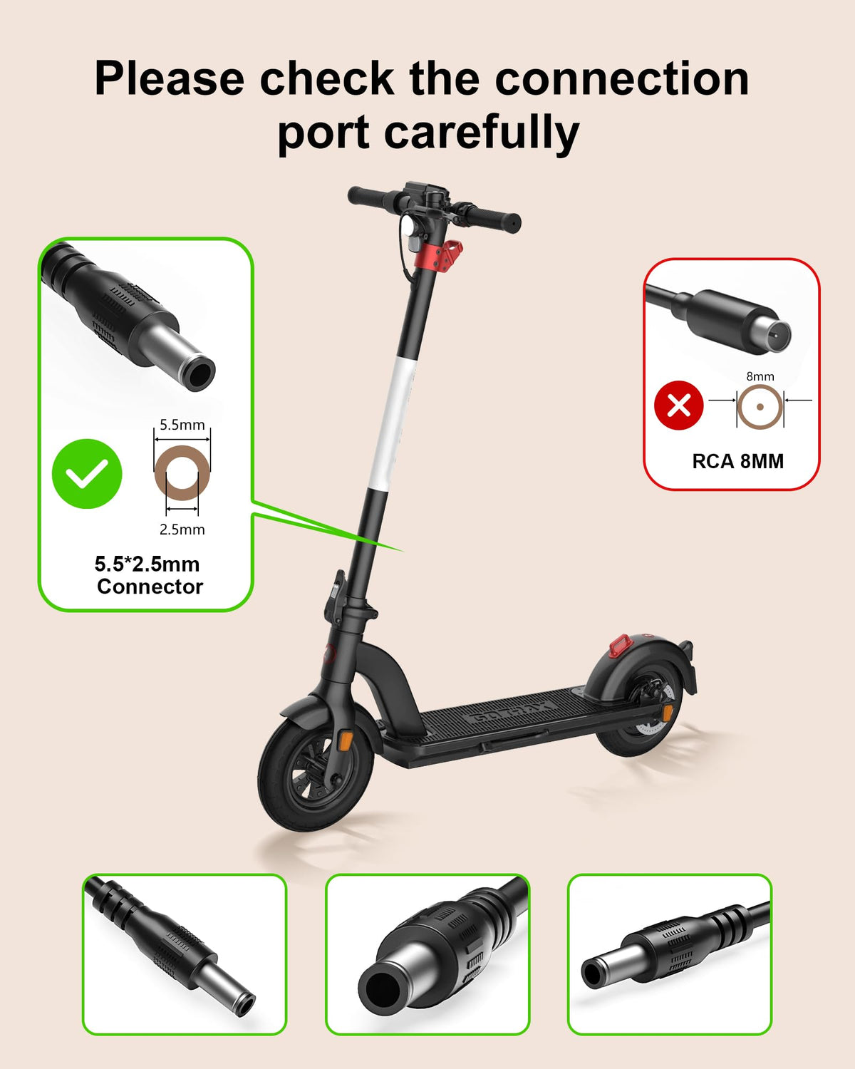 42V 2A Electric Scooter Charger with LED Indicator Light H38351