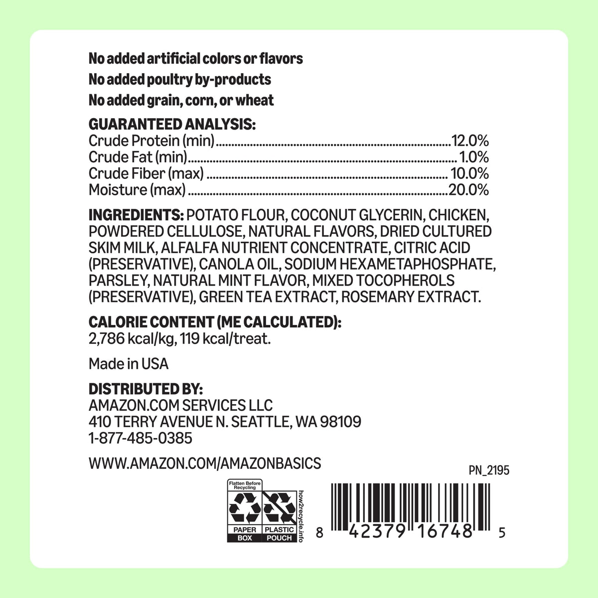 Unflavored Dental Dog Treats, 24 Count R3961