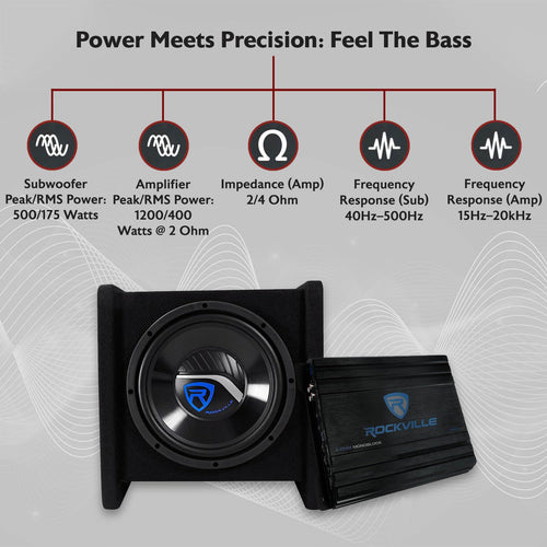 10" Car Subwoofer Enclosure with Mono Amplifier W88288