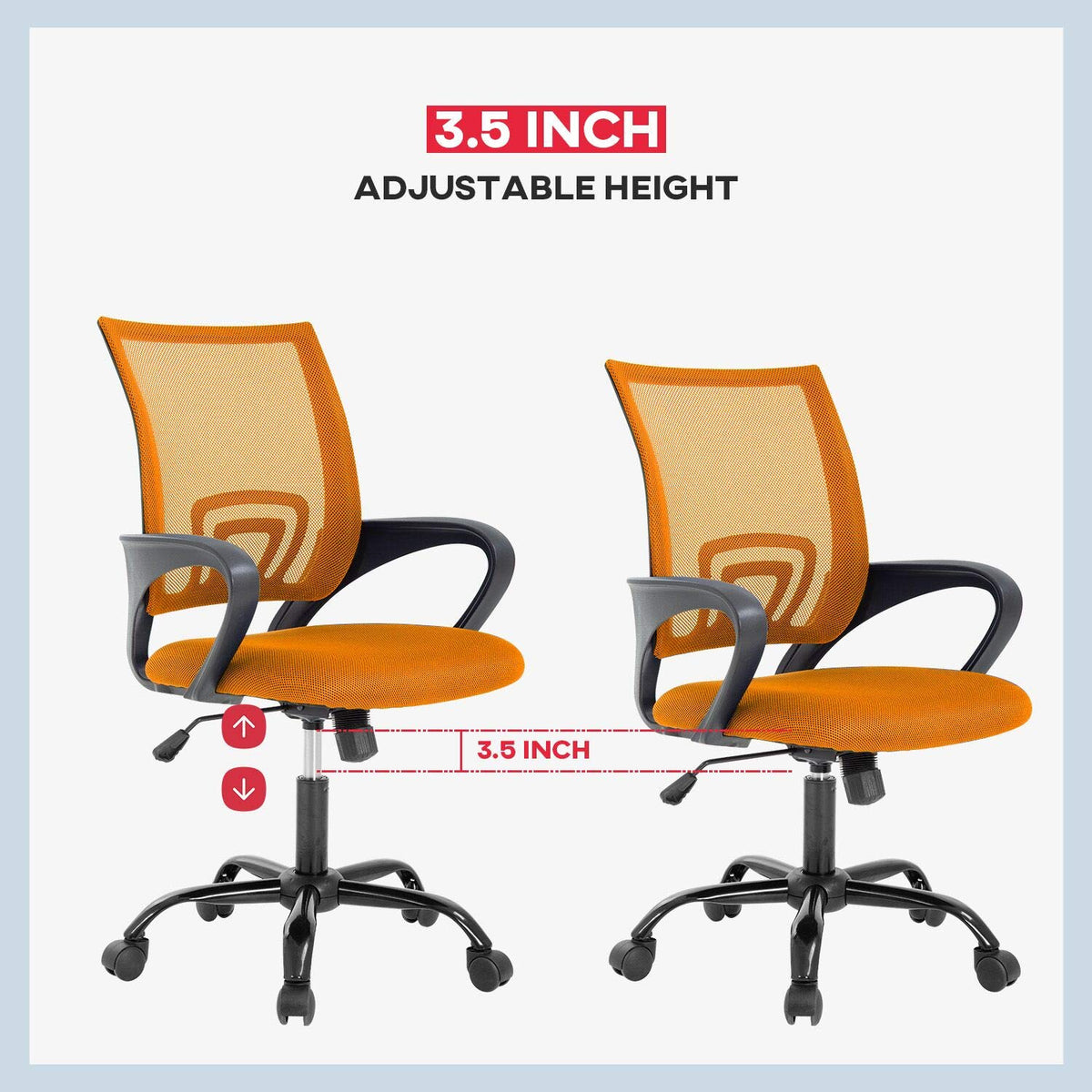 Orange Mesh Office Chair with Lumbar Support R8702