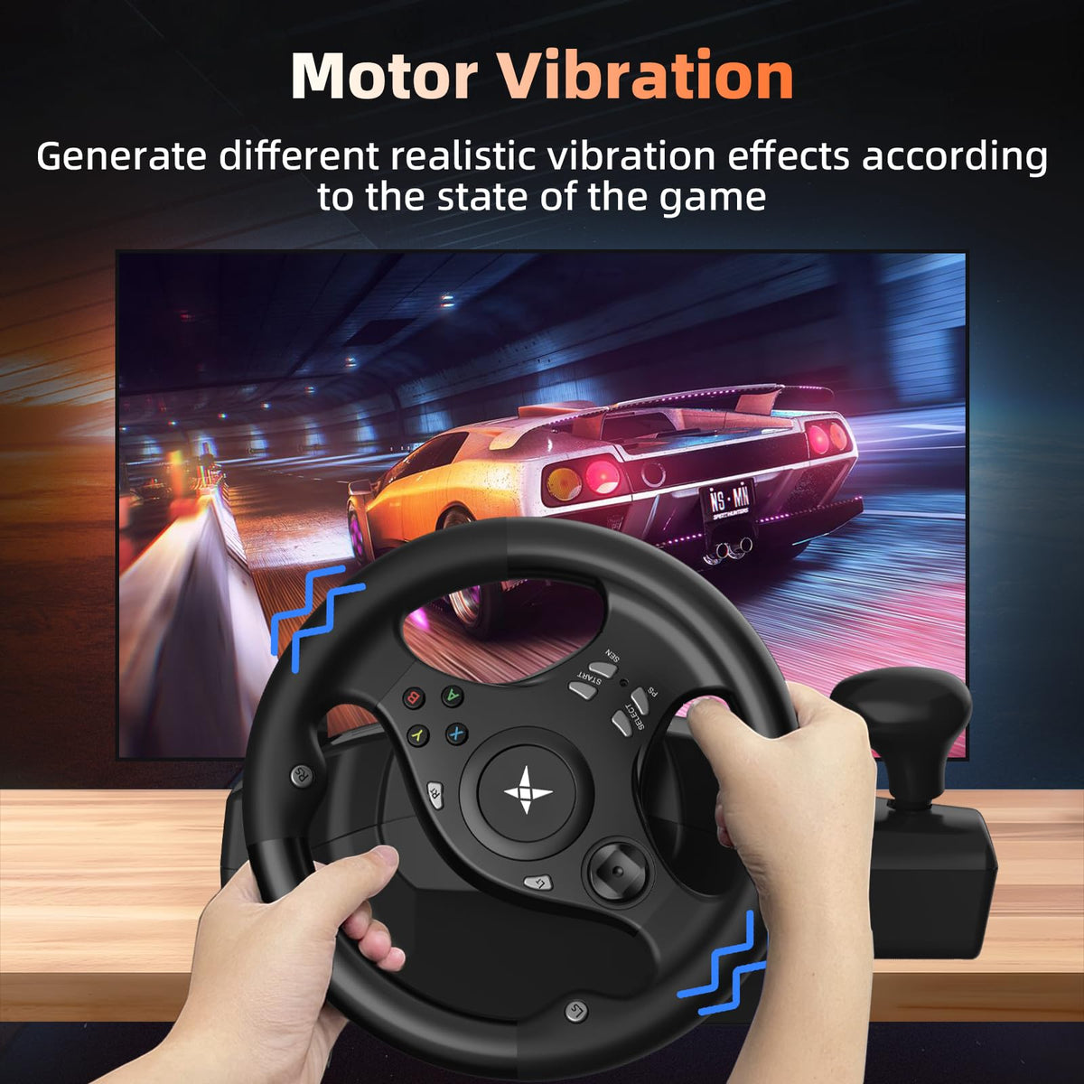 Gaming Steering Wheel with Pedals J29755