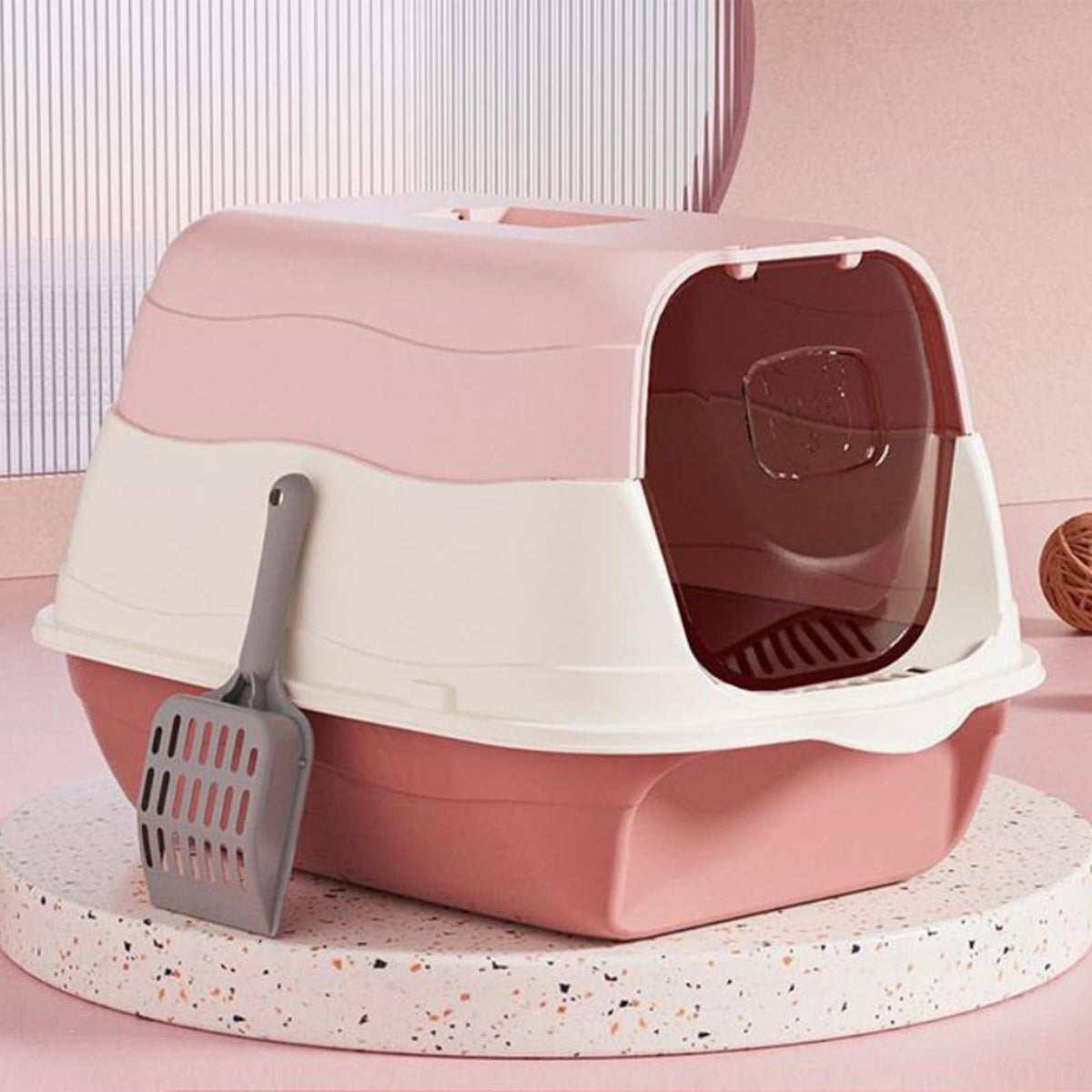 Cat Litter Box with Lid with Litter Scoop R18841